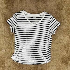 Old Navy Navy and White Striped Tee